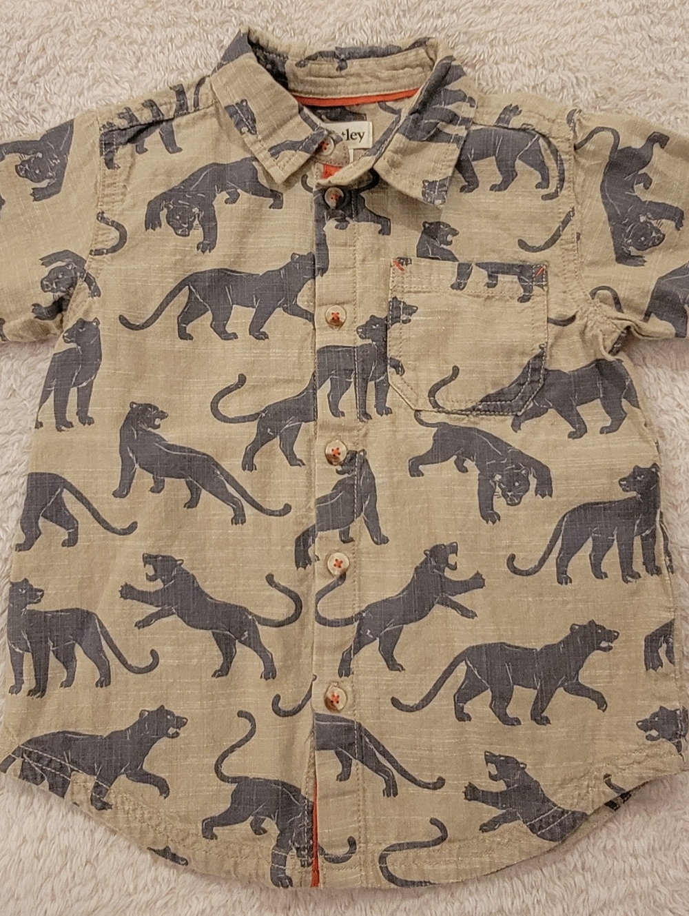 Hatley Jaguar print cotton shirt Boy's 4t